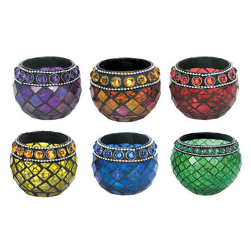 Glass Mosaic Candle Holders